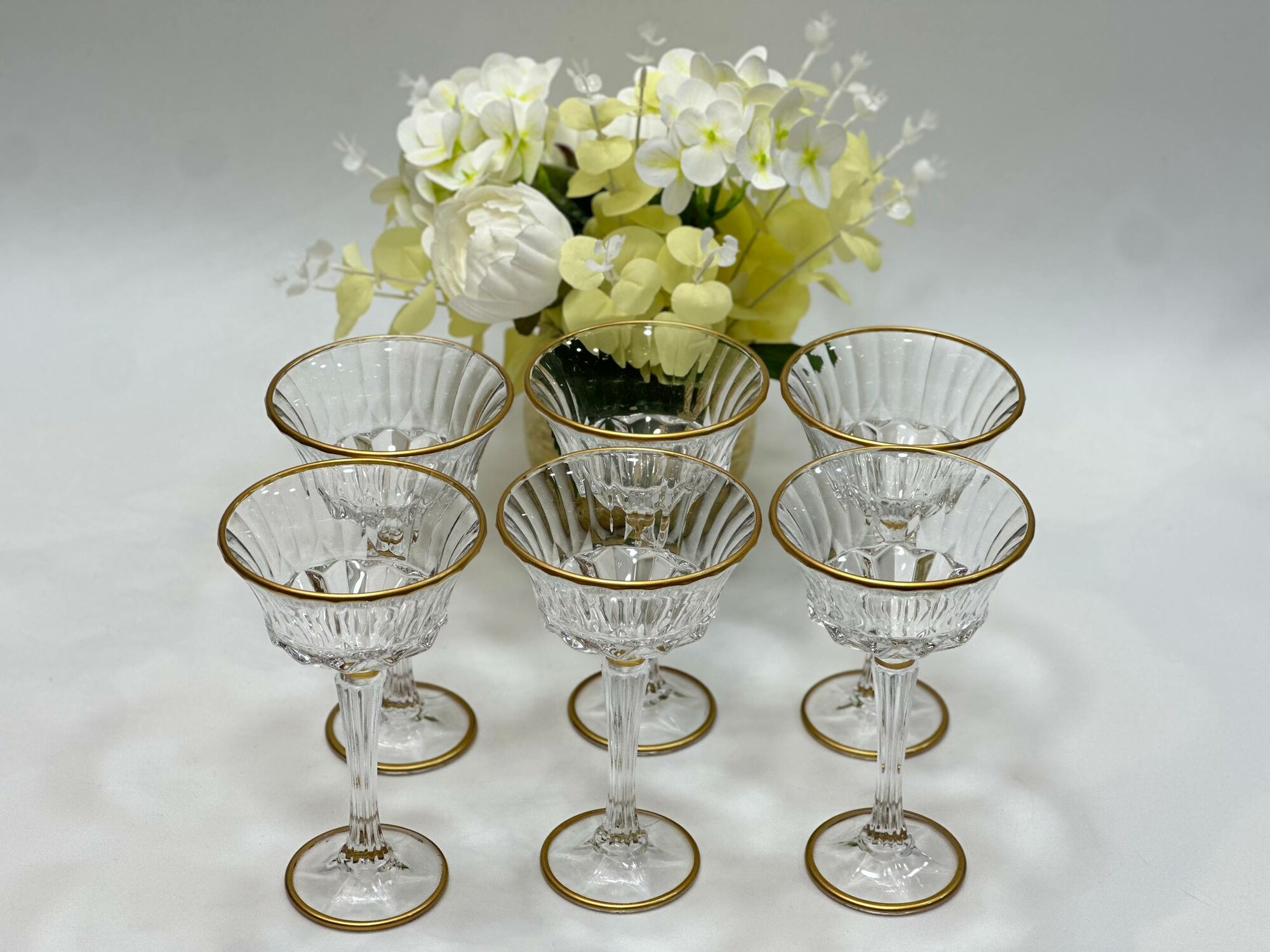 Набор бокалов и мартини "Счастлива и любима!", хрусталь, 150мл, 6шт — фото 1