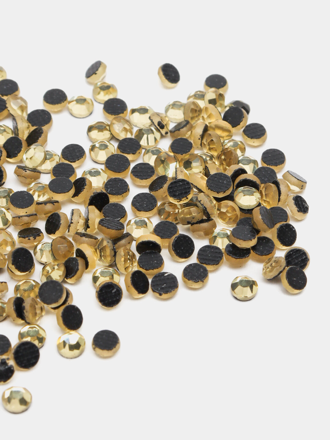 Стразы стеклянные, термоклеевые - Золотой, SS10 (2.8-2.9 мм),20 гр — фото 1