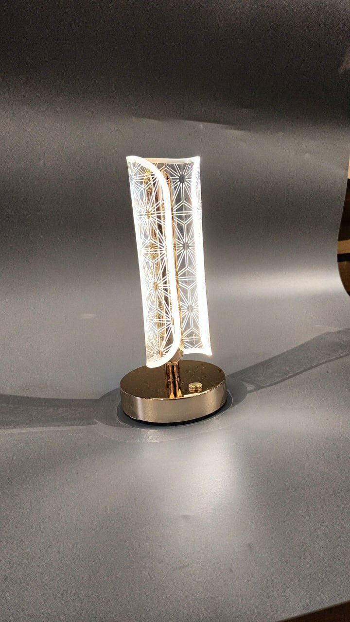 Лампа настольная, акриловая панель, LED, USB, дизайн луна, теплый свет