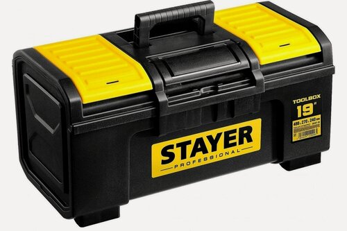 Изображение товара STAYER TOOLBOX-19, 480 х 270 х 240, пластиковый ящик для инструментов, Professional (38167-19)