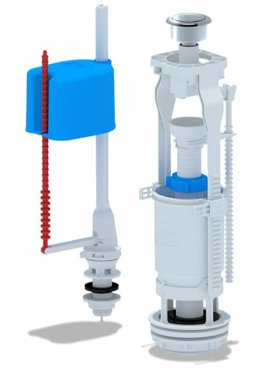 Арматура для смывных бачков АниПласт Эконом WC6550M с нижней подводкой 1/2" хром