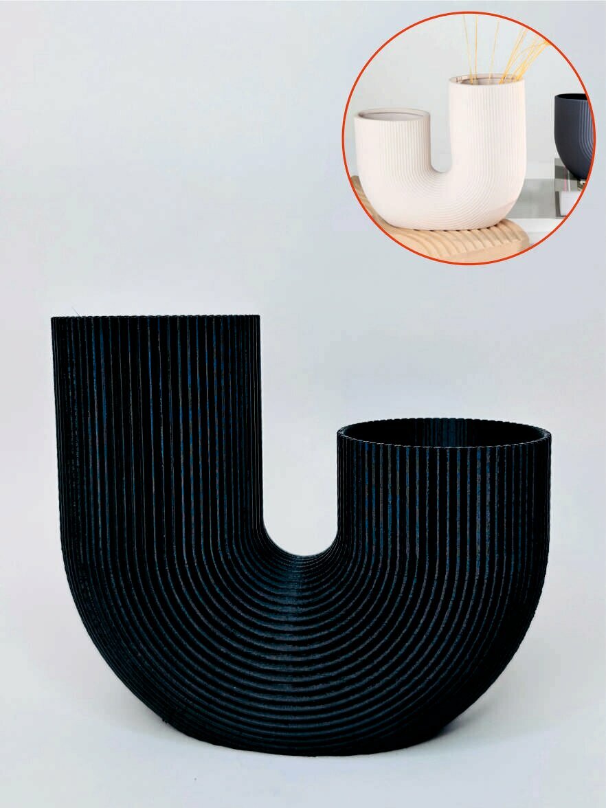 Ваза "геометрия U" пластик 19 * 8 * 16 см