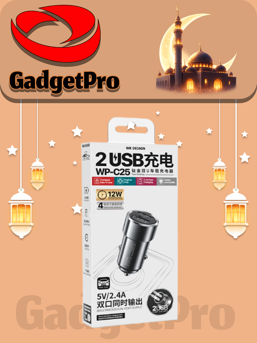 Автомобильное зарядное устройство WK WP-C25 (без кабеля) черного цвета – быстрая и надежная зарядка для авто