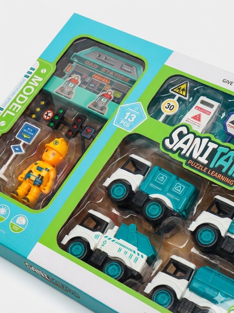 Детский игровой набор санитарной и уборочной техники города, 3+ — фото 1