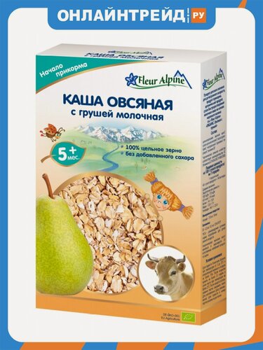 Изображение товара Каша молочная Fleur Alpine детская (Флер Альпин) овсяная С грушей с 5 мес 200 г