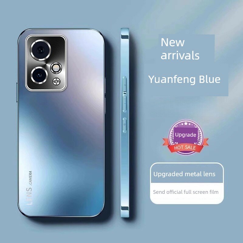 Чехол для Honor 90 Pro в цвете Глубокосиний, матовое стекло, полное покрытие объектива, ударопрочный
