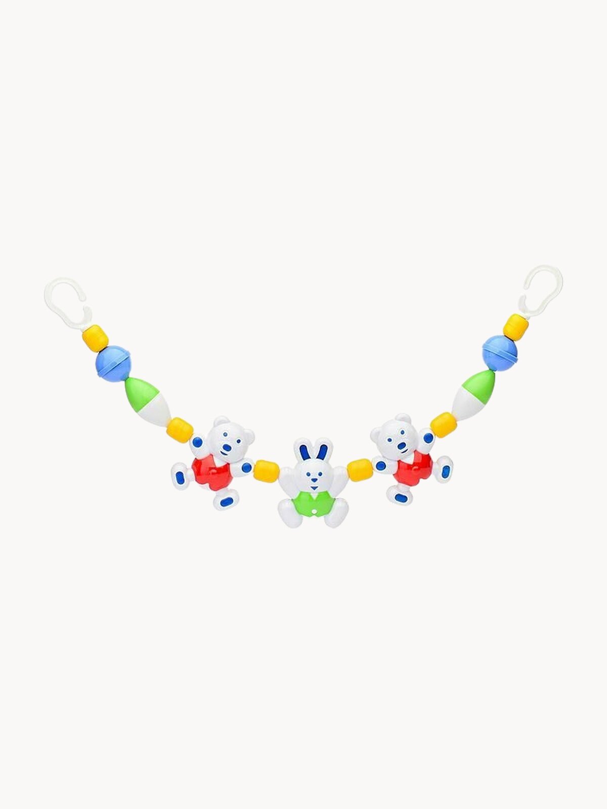 Растяжка на коляску, кроватку / Подвеска для коляски и кроватки Веселые друзья, зеленый зайчик с красными мишками 2С311 Аэлита