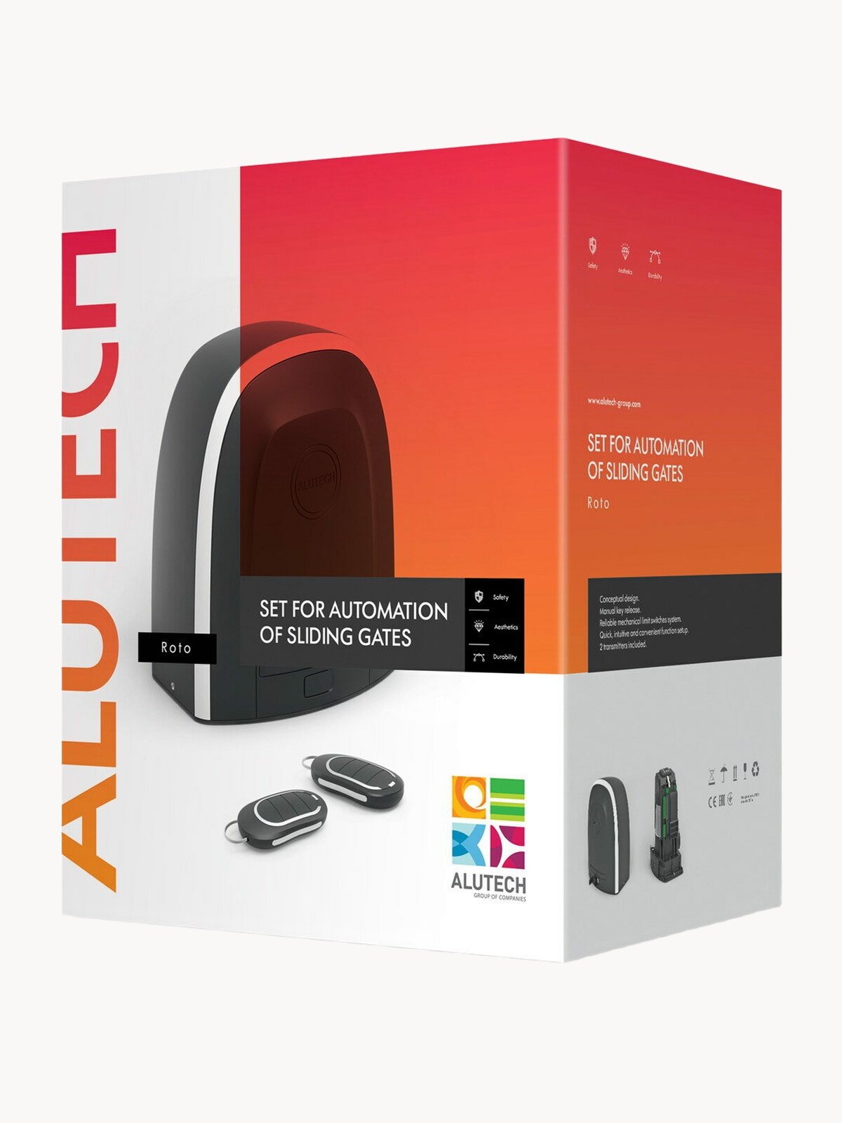 Комплект автоматики Alutech RTO-500MKIT-Sm, для откатных ворот, до 500кг, 2 пульта