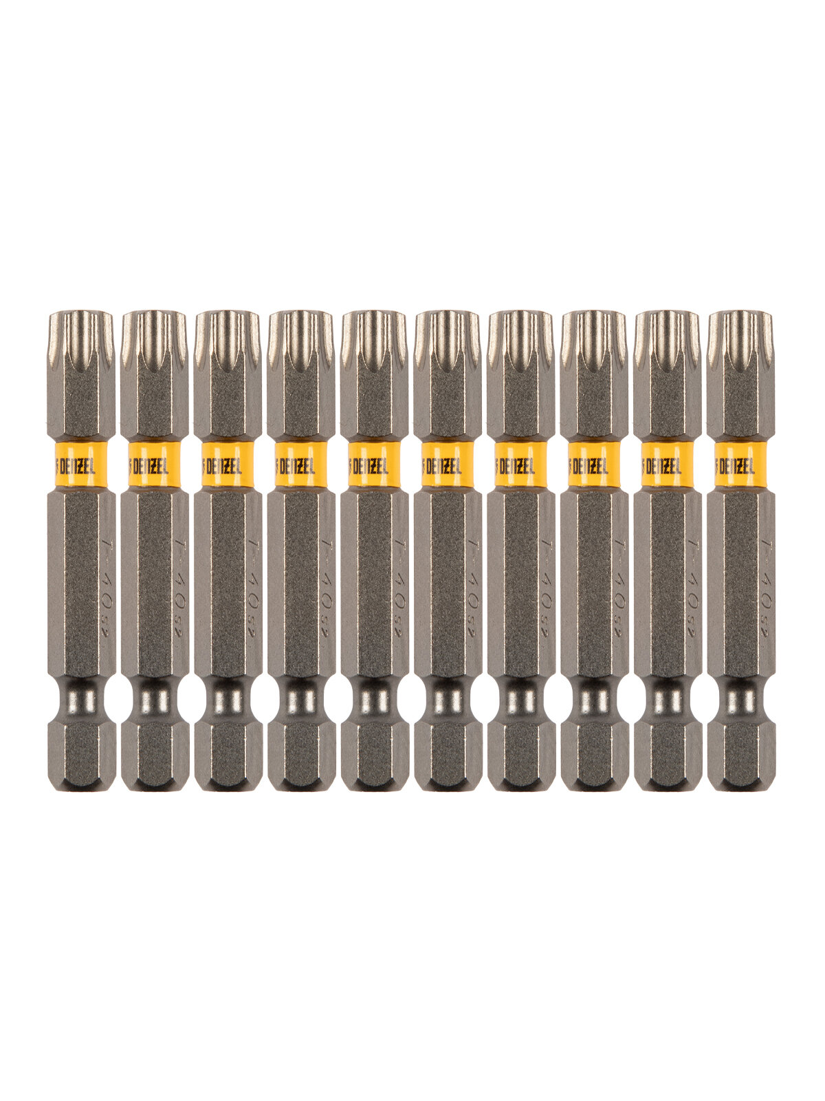 Набор бит Denzel TORX 40х50 сталь S2, шестигранный профиль, 10 шт 11672