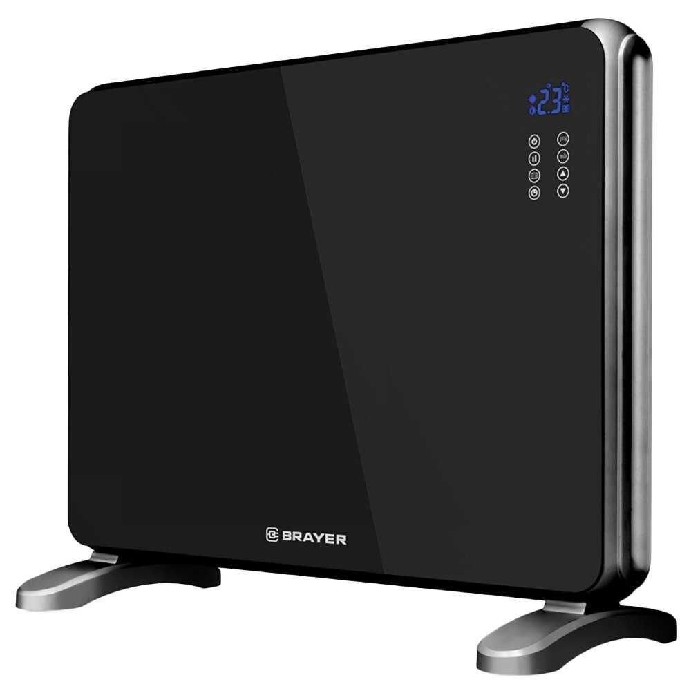 Обогреватель Brayer BR4882 1500Вт чёрный настенный/напольный 2 режима таймер датчик открытого окна