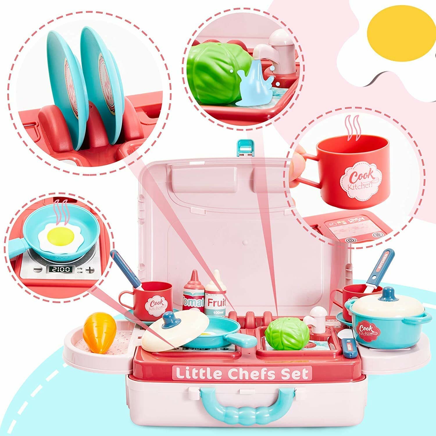 Набор кухонный TEMSON "Little Chef", 3 в 1, с чемоданом, для детей