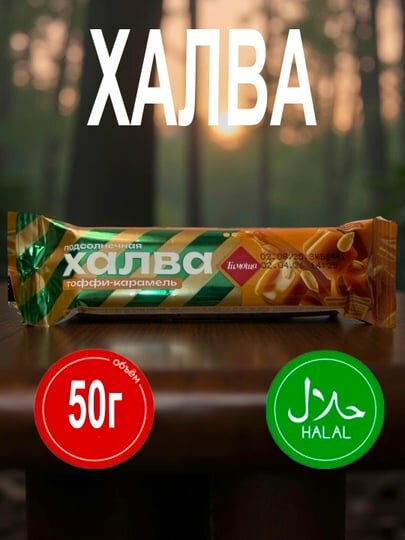 Халва подсолнечная Тоффи-карамель «Тимоша» 50 г