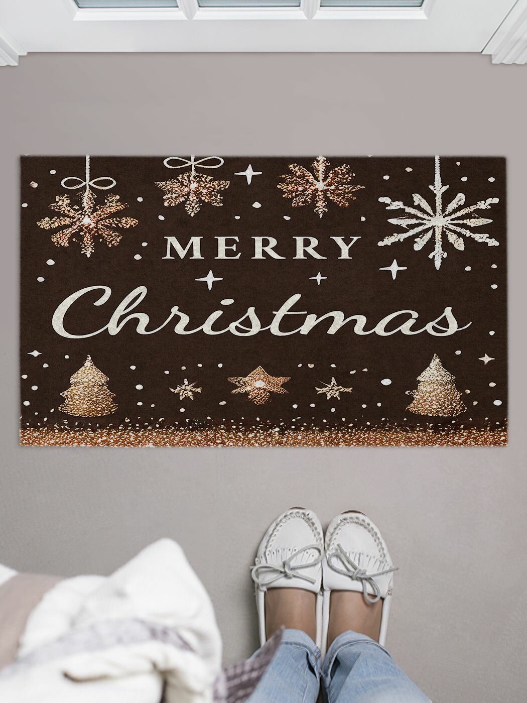 Коврик придверный в прихожую с принтом 