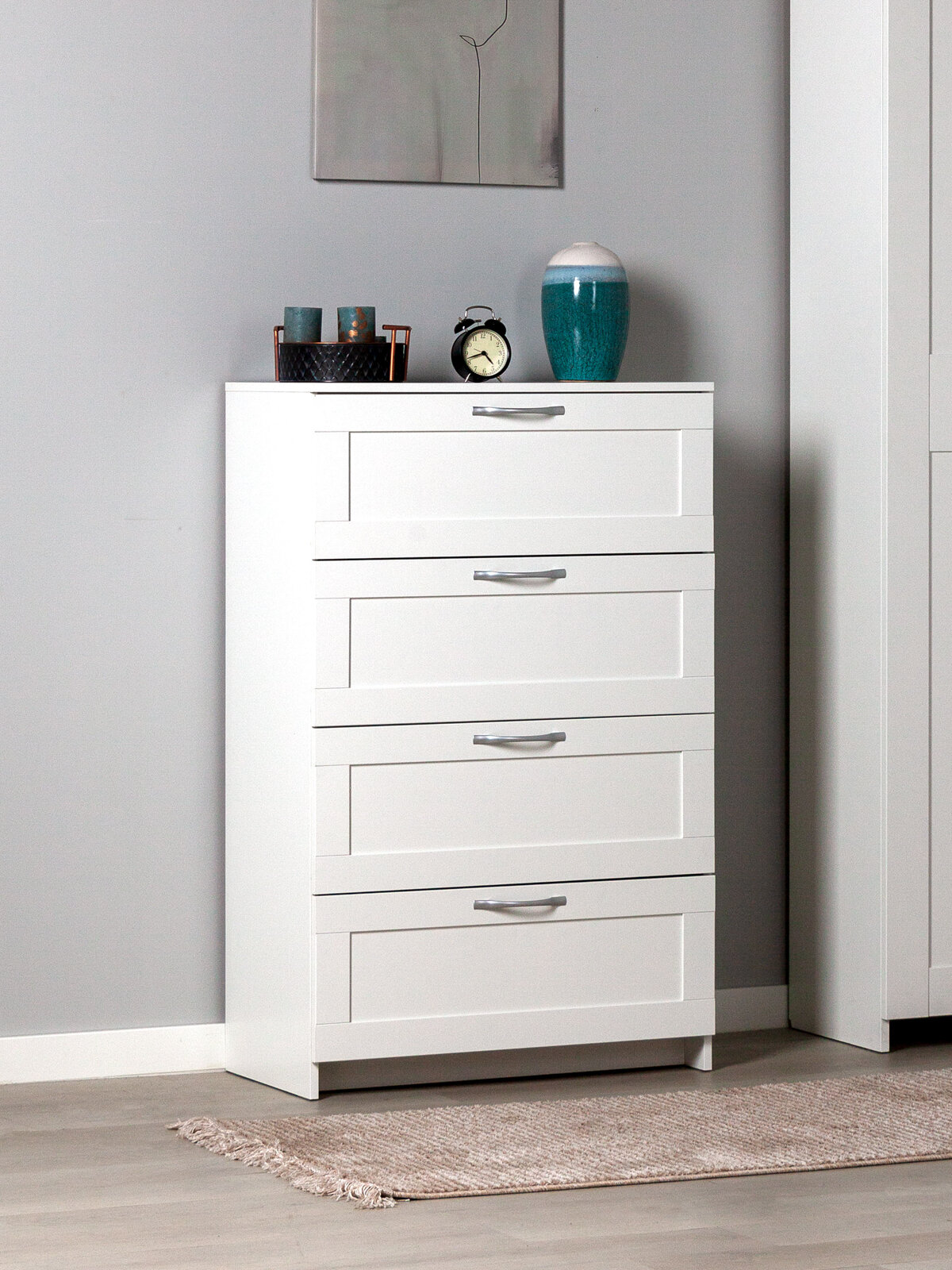 Комод для одежды белый с ящиками, 78 x 41 x 123 см, ЛДСП, Гуд Лакк Сириус