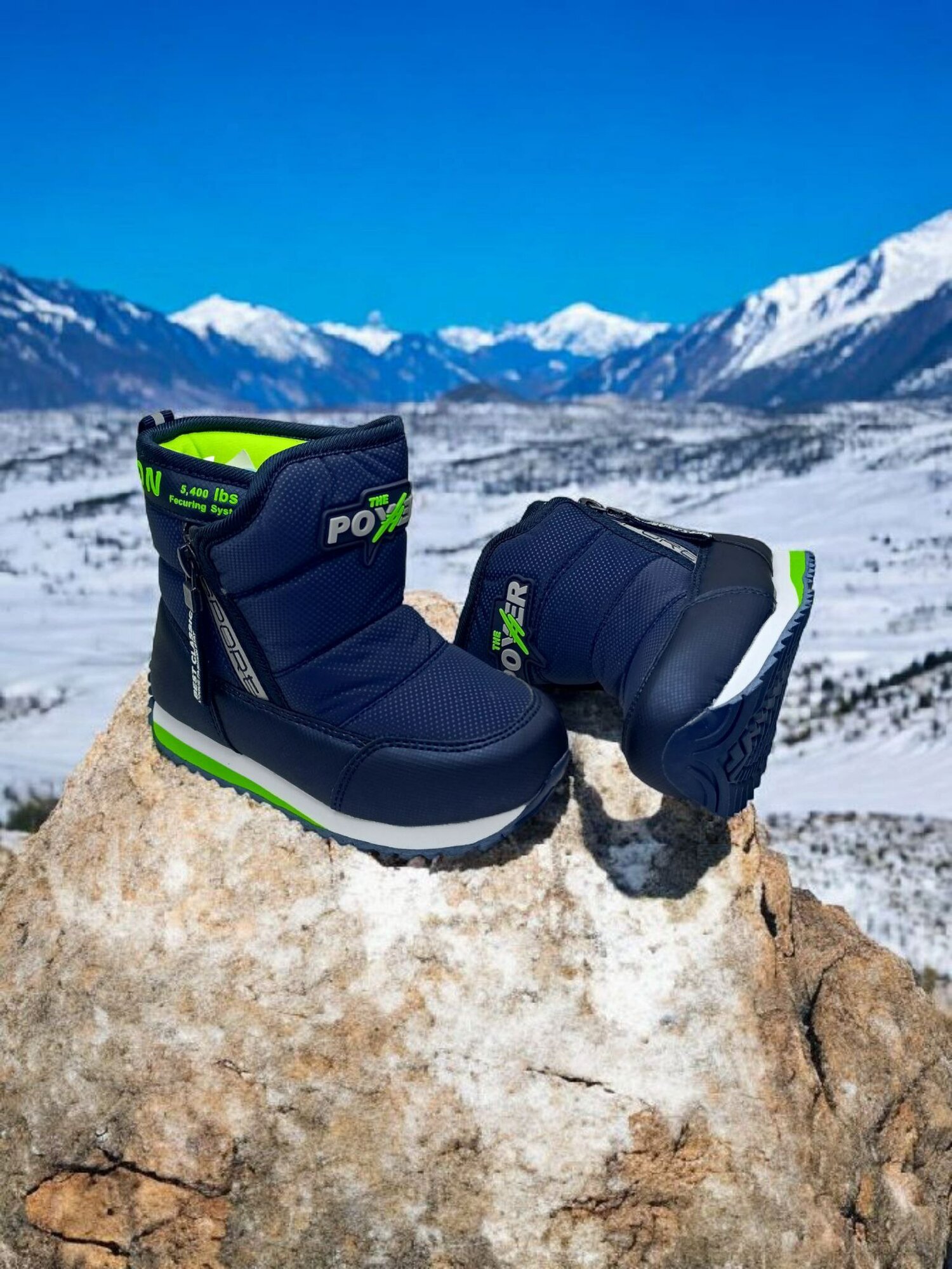 Дутики , размер 24, синий/салатовый — фото 1