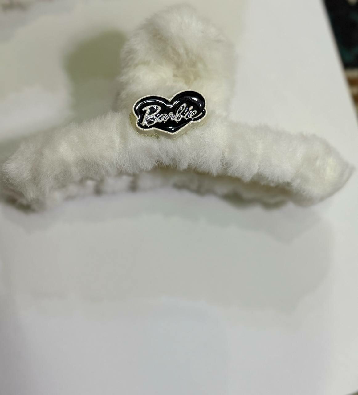 Заколка-крабик с мехом для волос, 12 см, меховая, Стильные пушистые крабики для волос