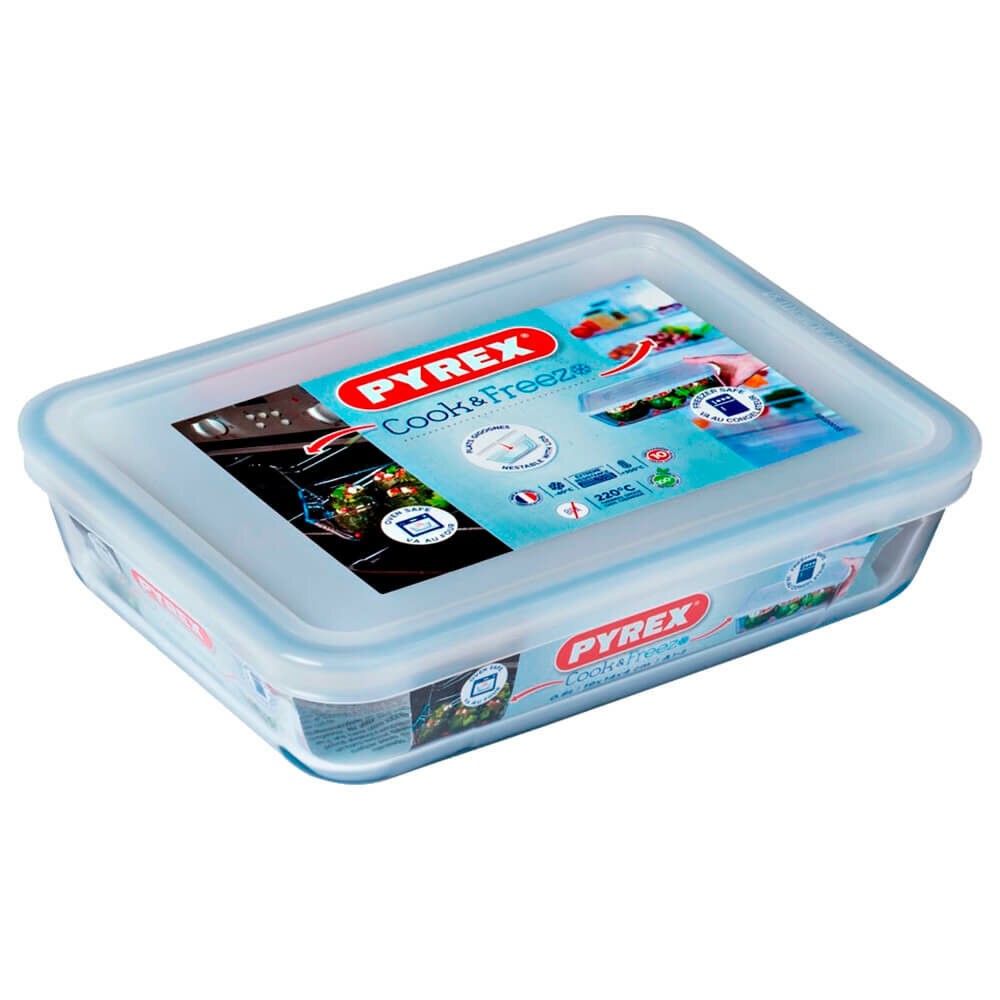 форма для запекания PYREX Cook Freez 22x17x6см 1,5л с крышкой прямоугольная жаропрочное стекло - фото №1