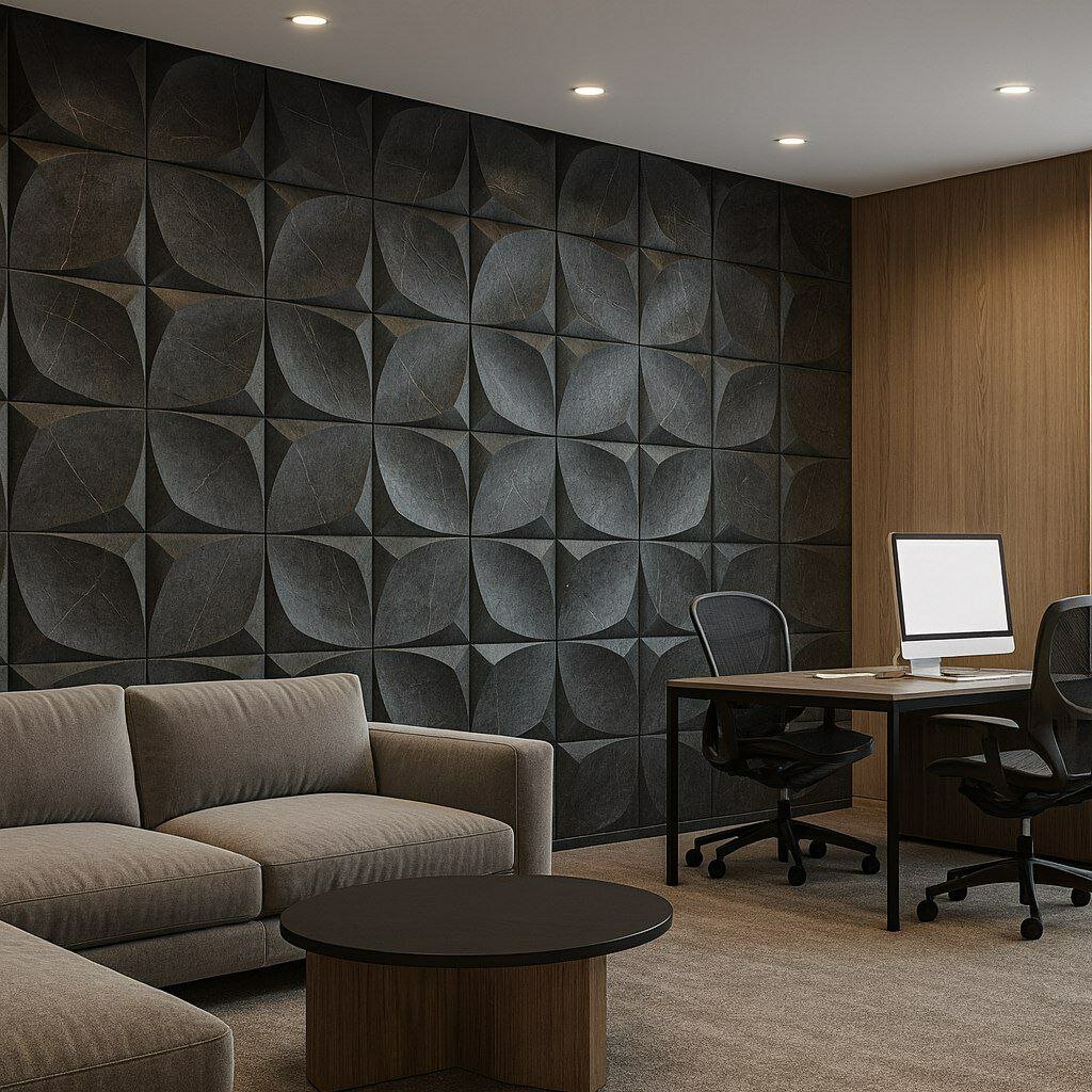 Стеновой декор "Мрамор Графит" 3D панели 1+1  в упаковке 2шт