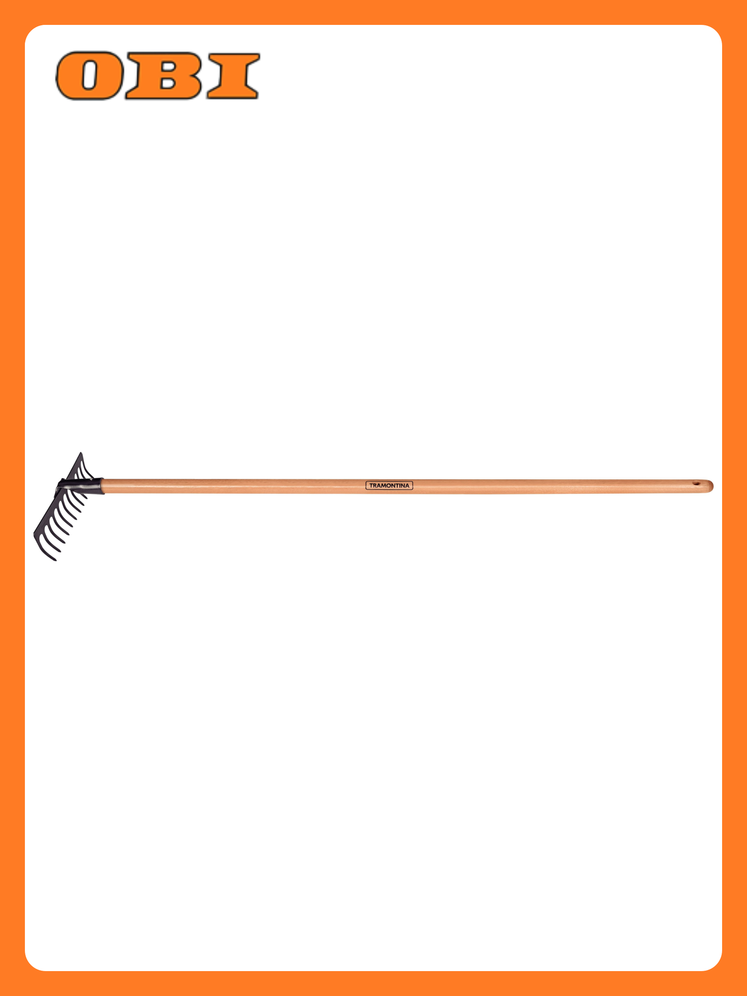 Грабли садовые Tramontina 12 зубьев с черенком металл/дерево 30 см