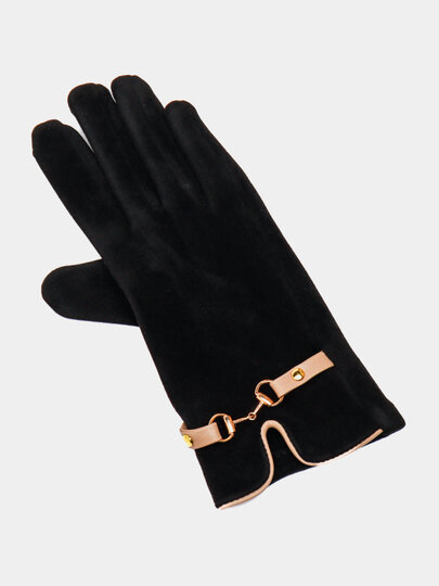 Перчатки  для девочек и женщин, размер one size, черный — фото 1