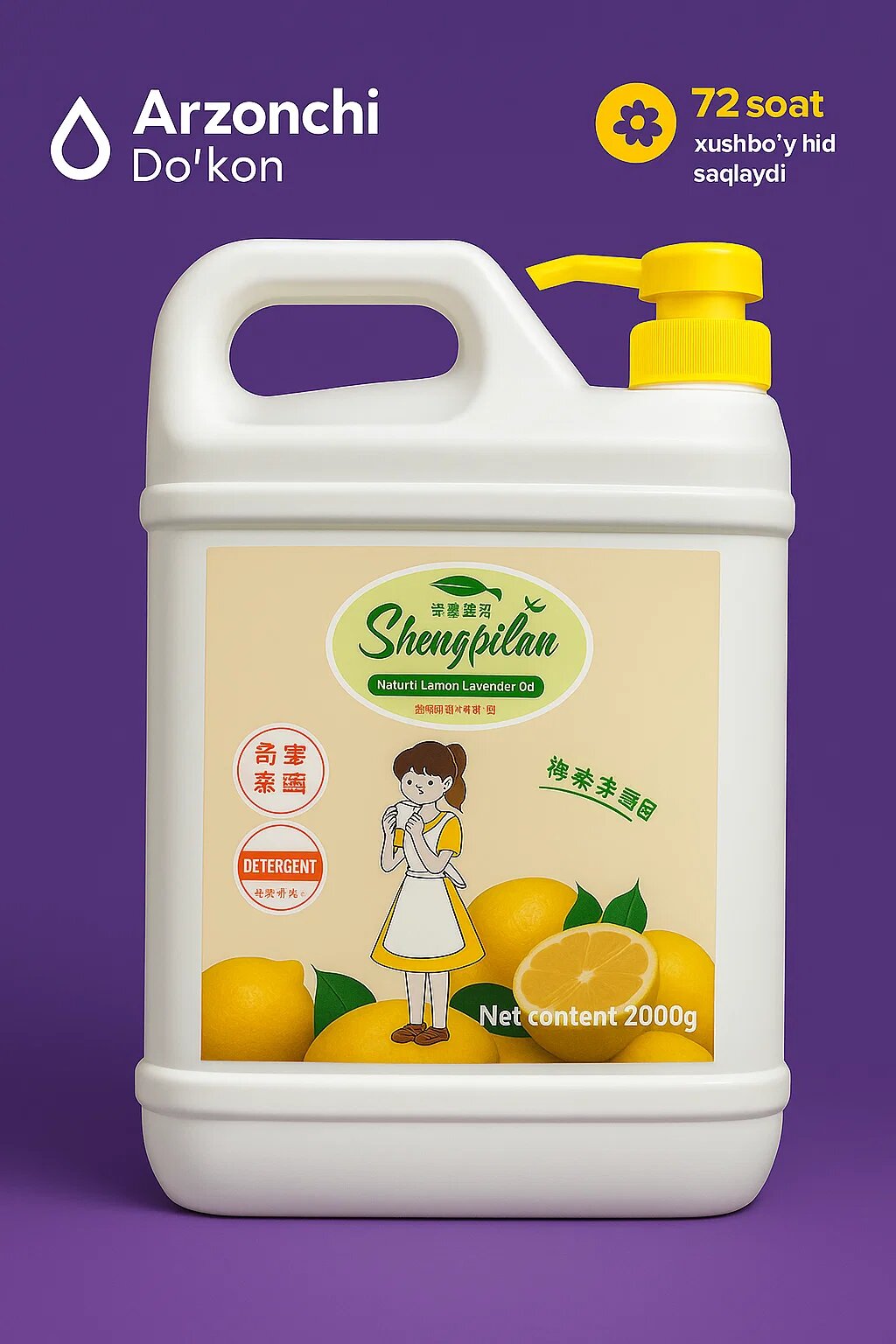 Arzonchi Do‘kon — Гель для мытья посуды ✨, Быстро удаляет жир и остатки пищи, Дарит приятный аромат до 48 часов ⏰