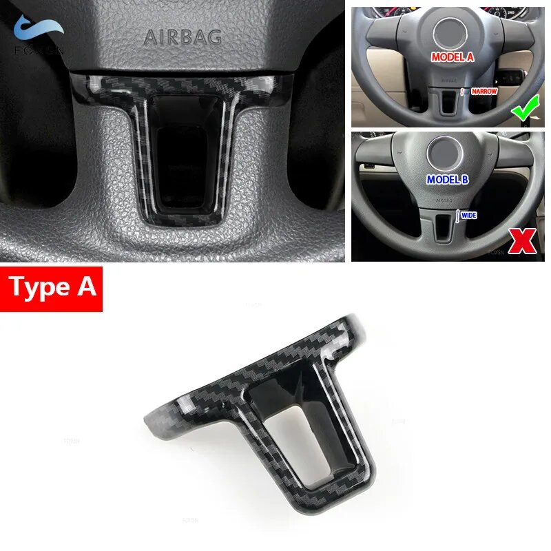 Для VW Golf 6 MK6 Bora Passat B7 Jetta Polo Tiguan Caddy Touran CC Eos Sharan автомобильная крышка рамы рулевого колеса аксессуары