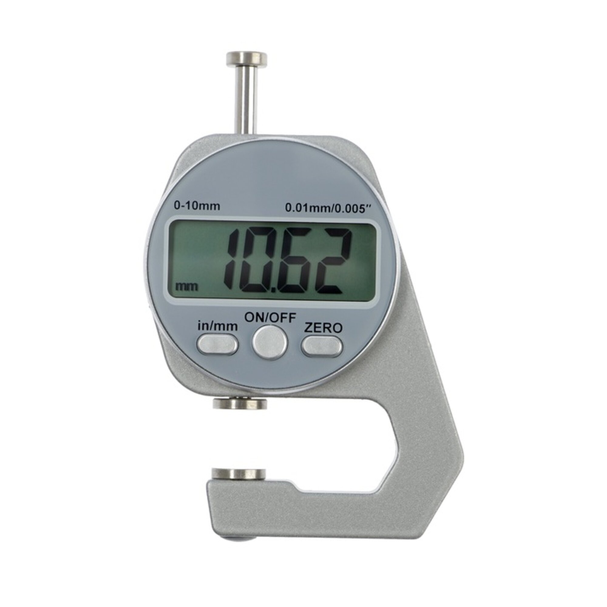 Толщиномер электронный тундра металлический диапазон 0-10 мм точность 0.01 мм
