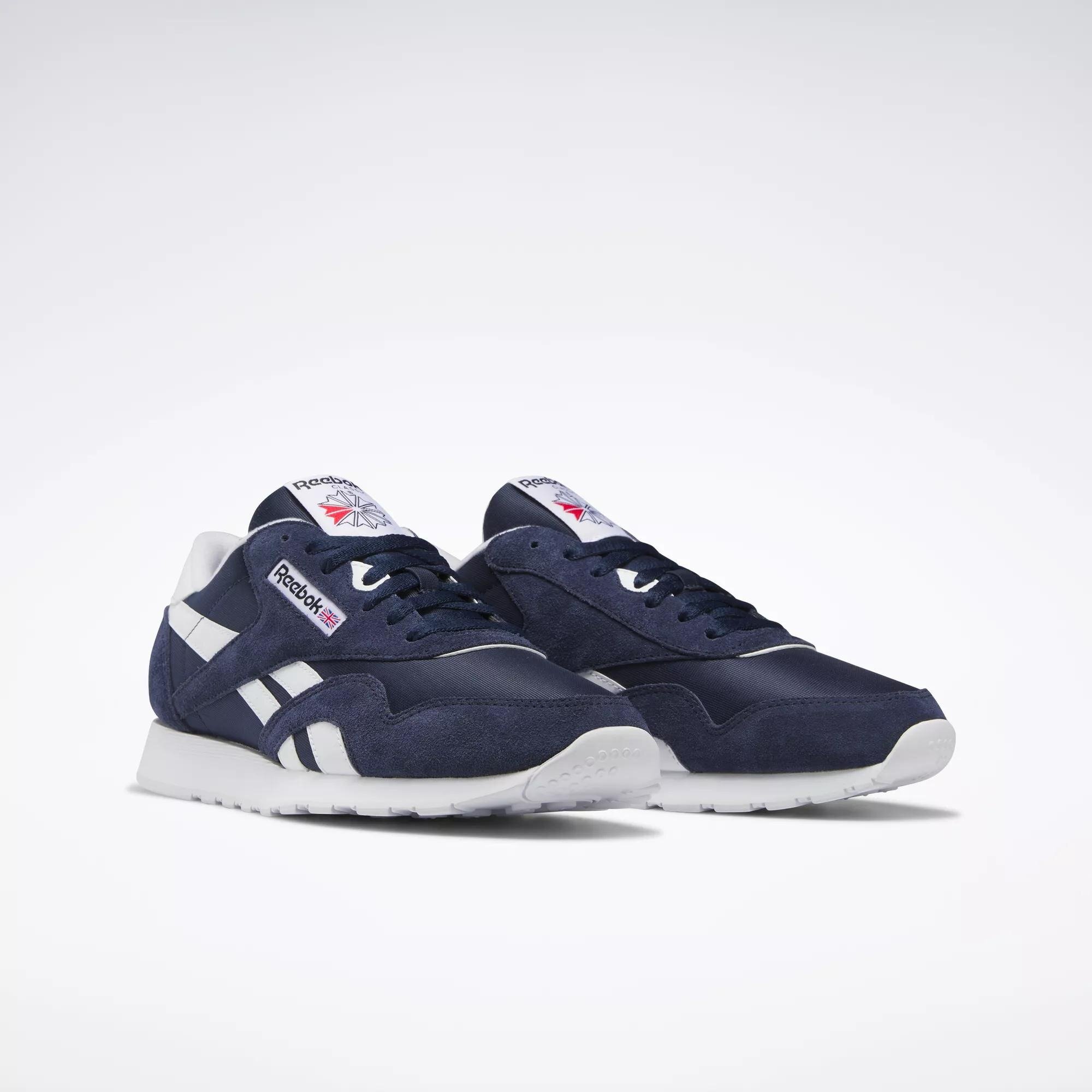 Кроссовки Reebok Classic Nylon, размер 10,5 US, синий/белый — фото 1