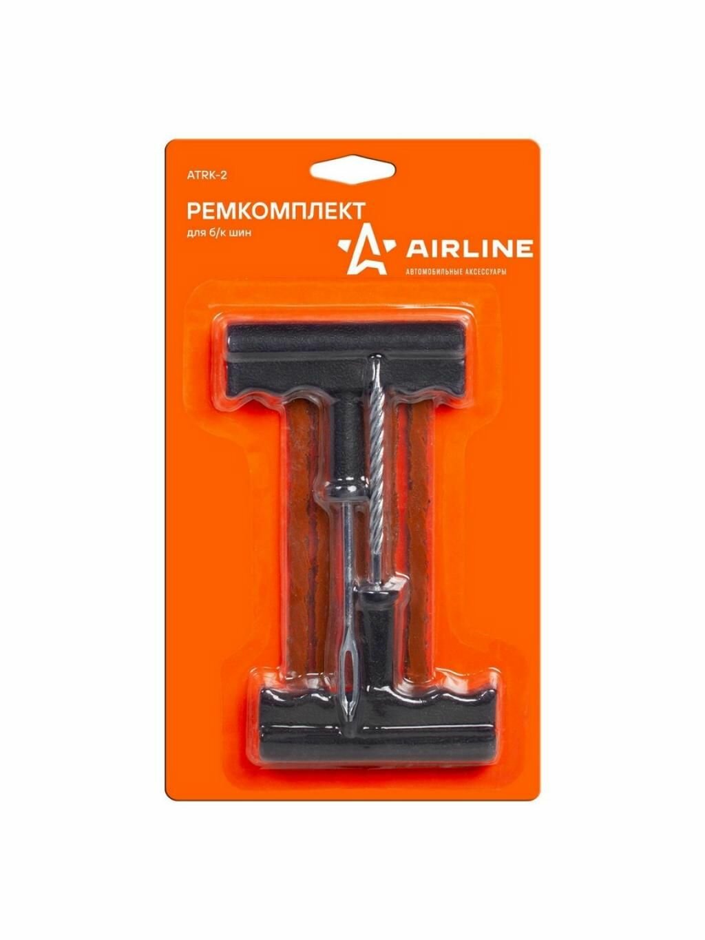 Ремкомплект для бескамерных шин AIRLINE ATRK20, Т-ручки, клей, шило для жгута, шило-напильник, жгуты 5 шт