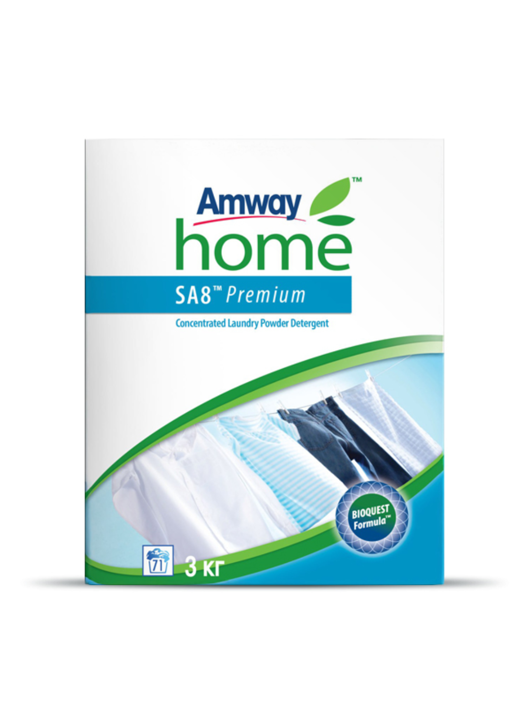 Стиральный порошок Amway SA8 3кг с формулой BIOQUEST, на 71 стирку супер