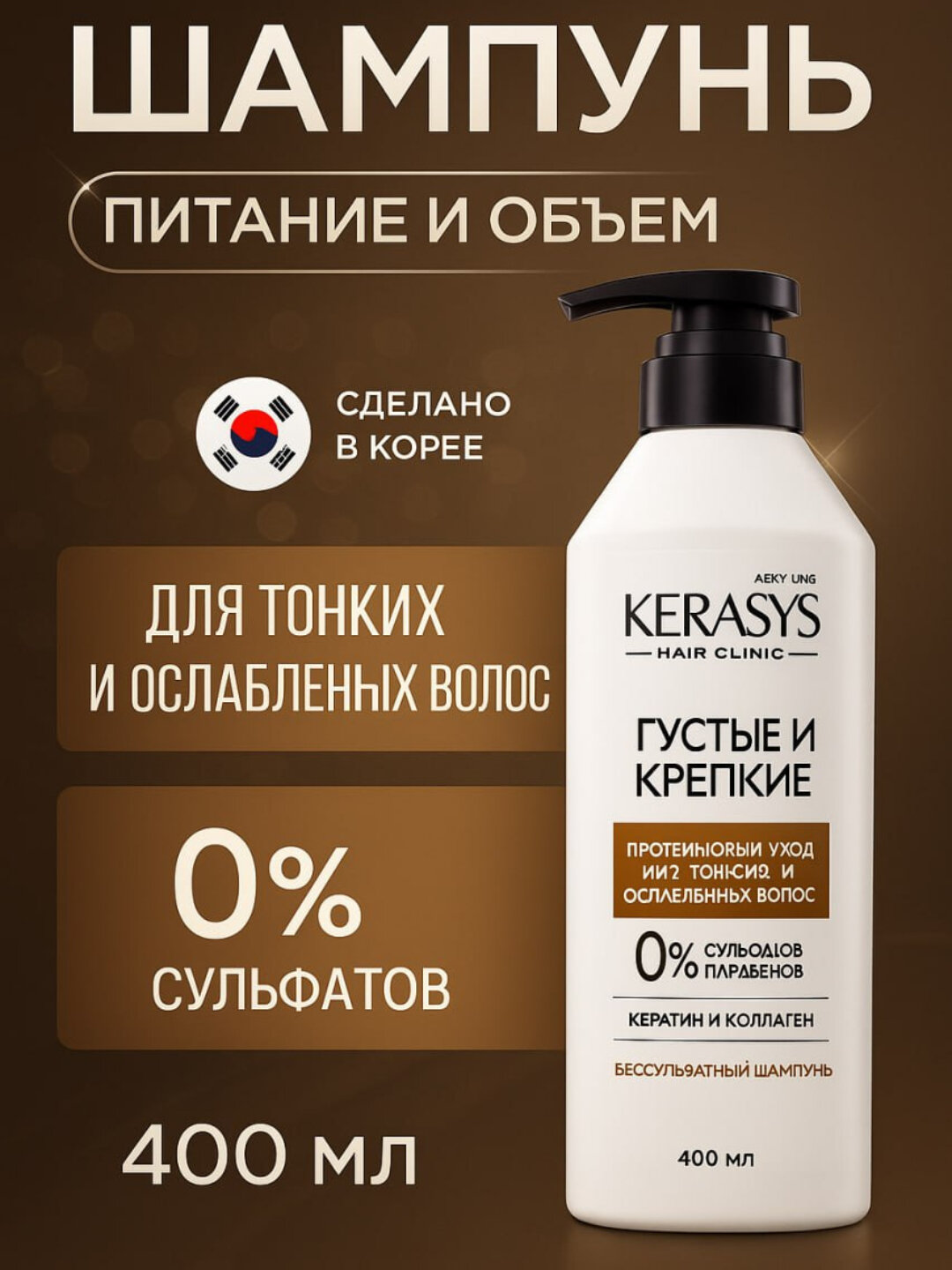 Шампунь без сульфатов против перхоти для всех типов волос Kerasys - Корея, 400 мл - Желтый