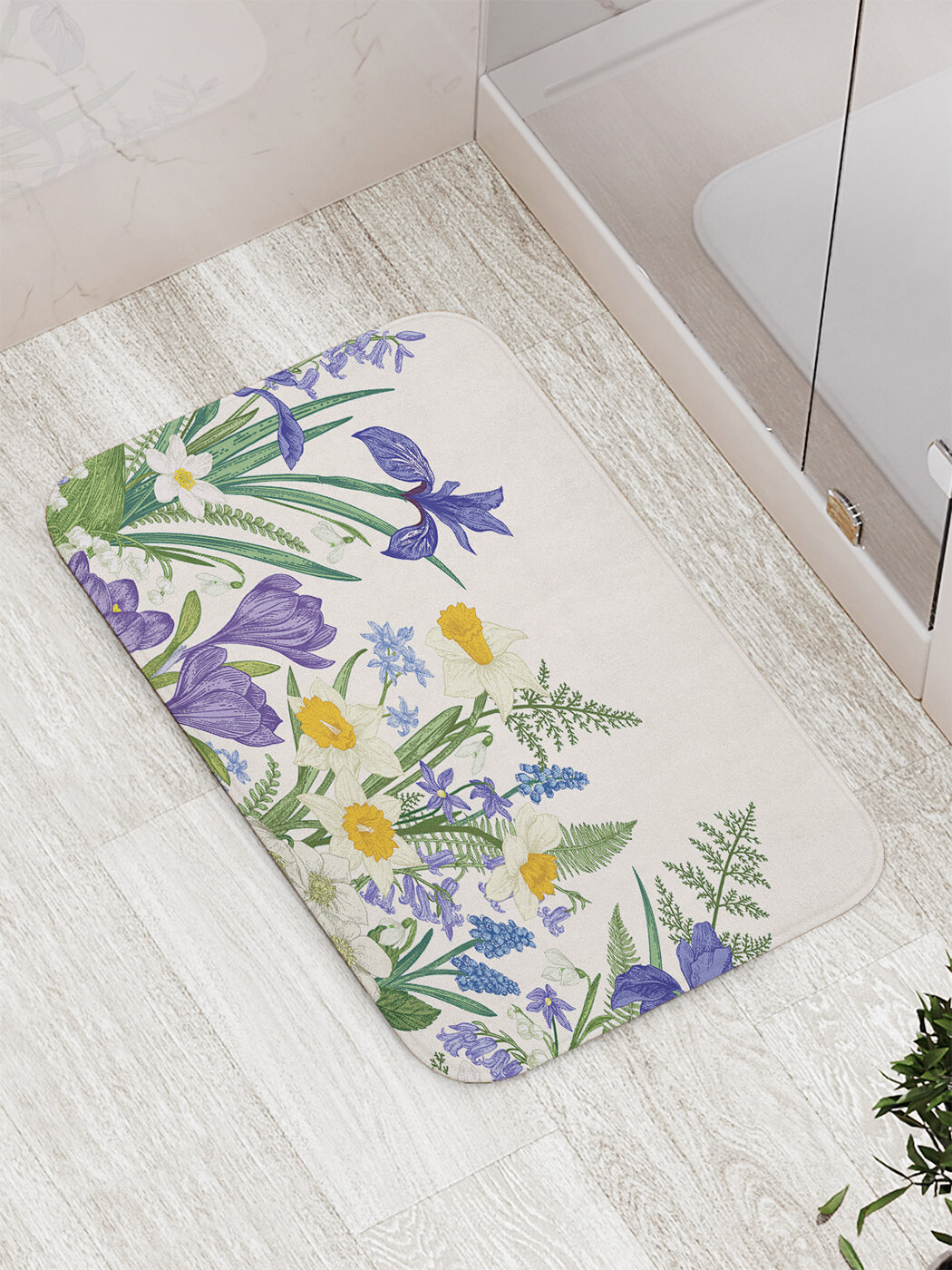 Коврик для ванной комнаты, туалета "Краски лета" противоскользящий, 52х77 см, JoyArty