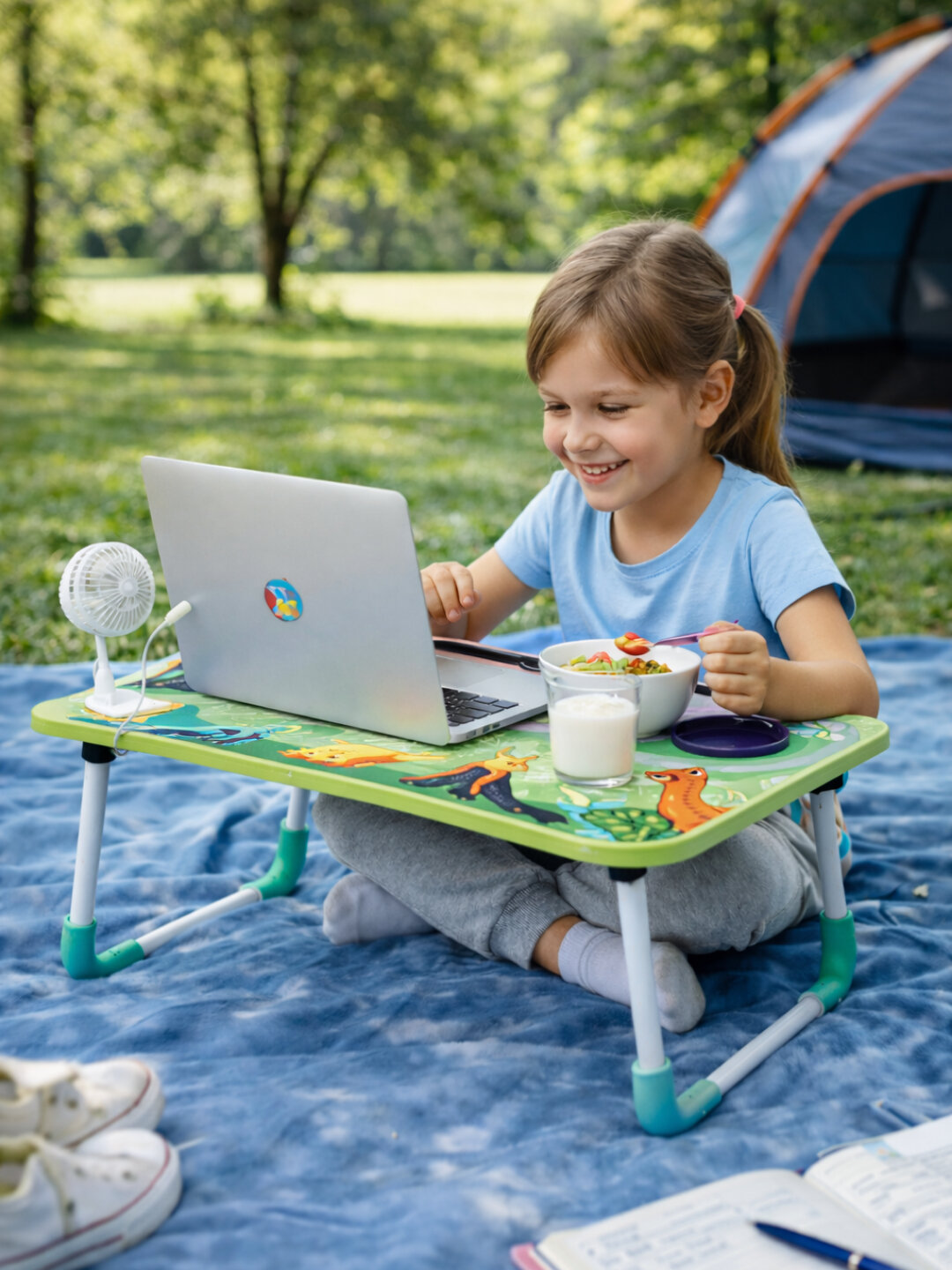 Складной стол для детей для занятий и творчества. Цвет и рисунок могут отличаться от фото. Отправка в случайном порядке.