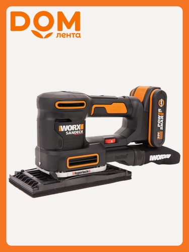 Изображение товара Шлифовальная машина Worx WX820, пылесборник, 20В, 10000 кол/мин, 1,5 кг