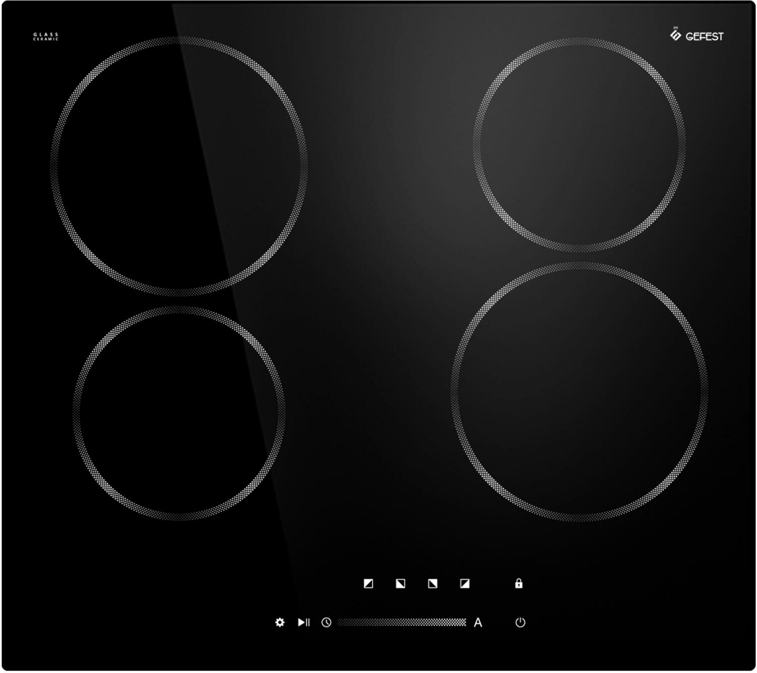 Электрическая варочная панель GEFEST СВН 5461, 4 конфорки, черная