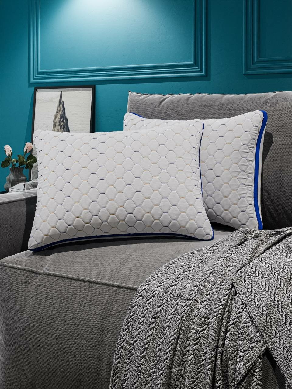 Подушка 50×70 см для сна из халафибра, мягкая и длительного использования 2 шт. — фото 1