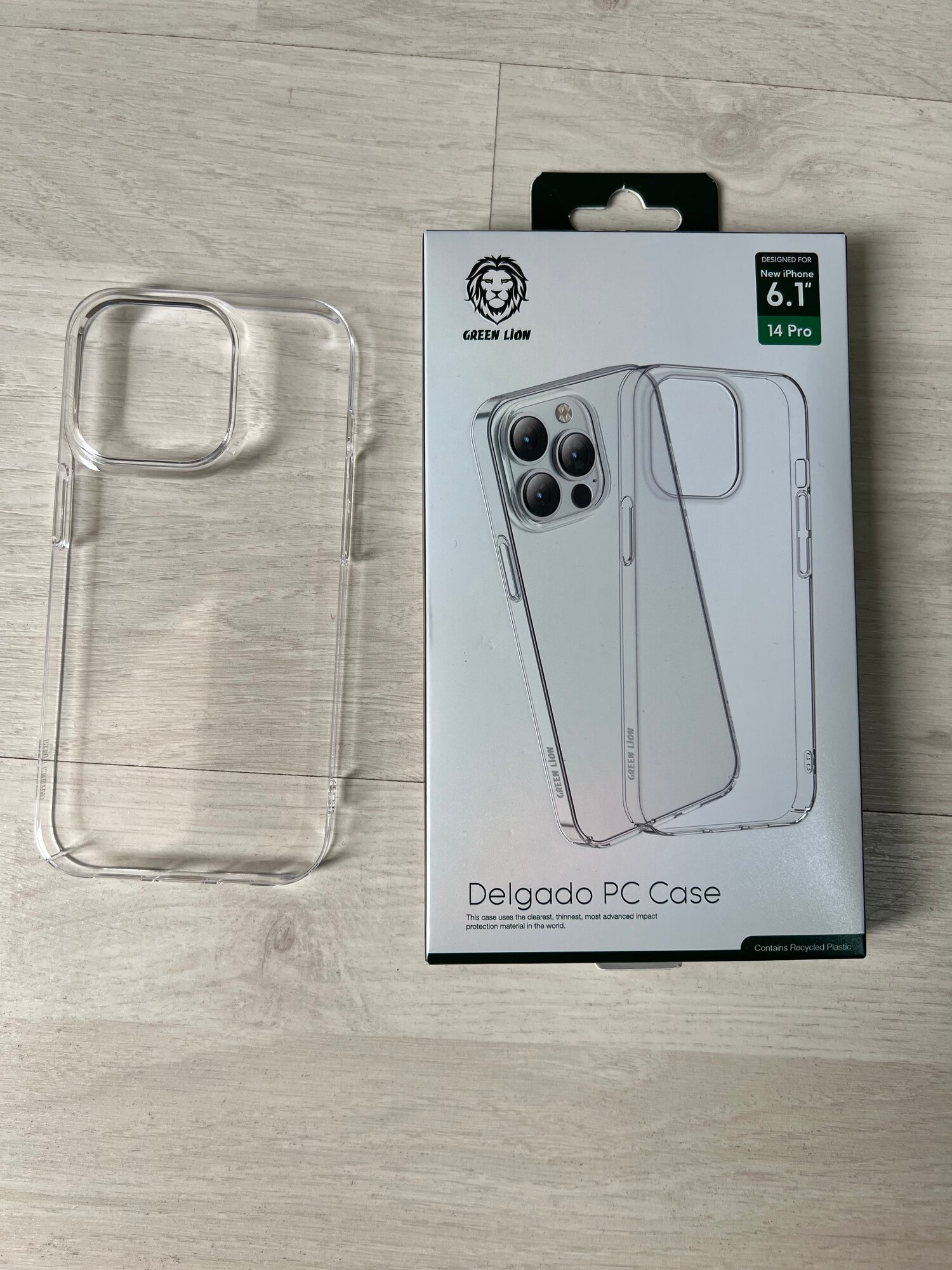 Прозрачный чехол Green Lion для iPhone 14 PRO стекло пластик , ультратонкий, для айфон