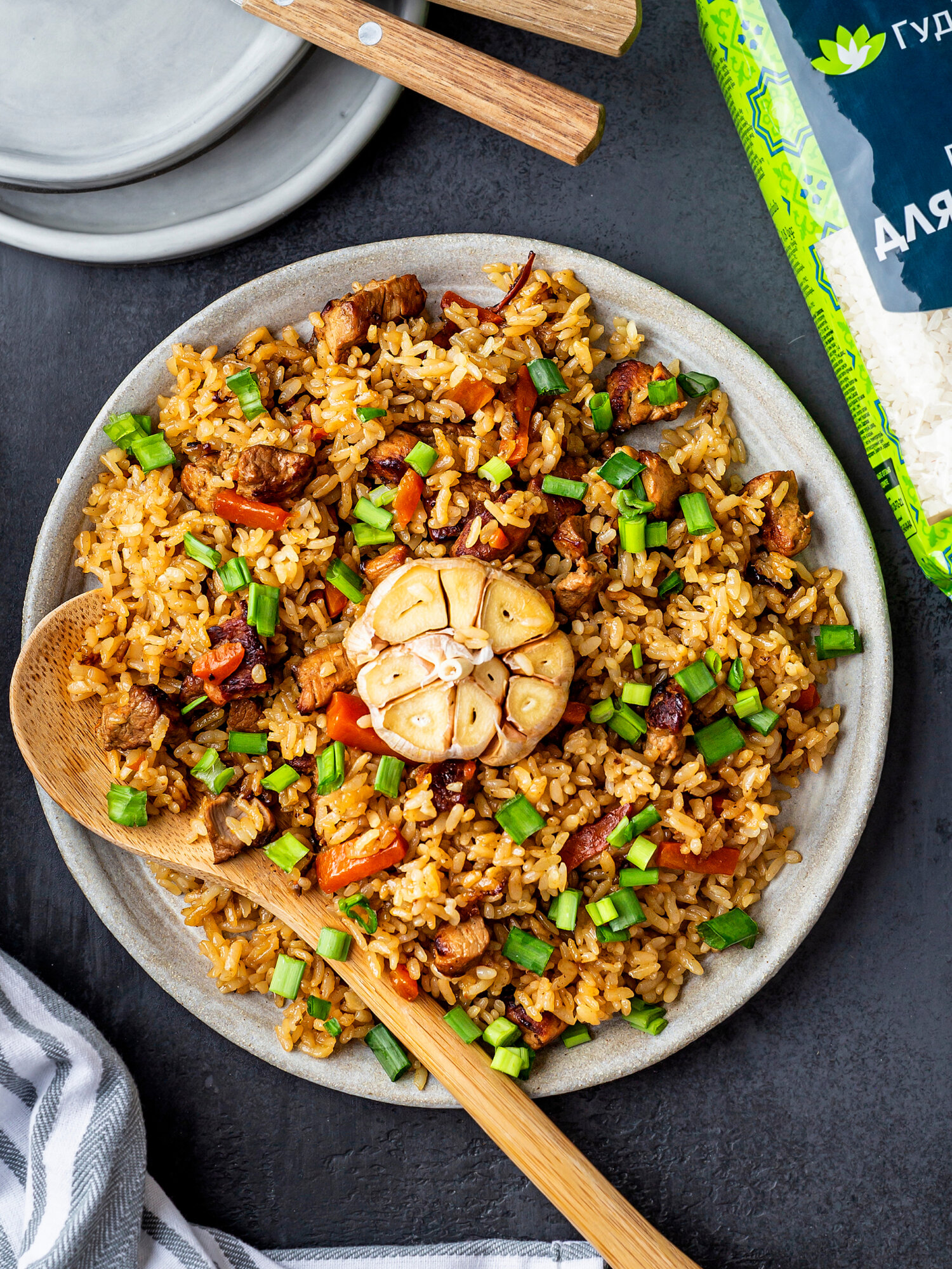 Рис Гудвилл "Для плова", круглозерный, белый, шлифованный, 800г — фото 1