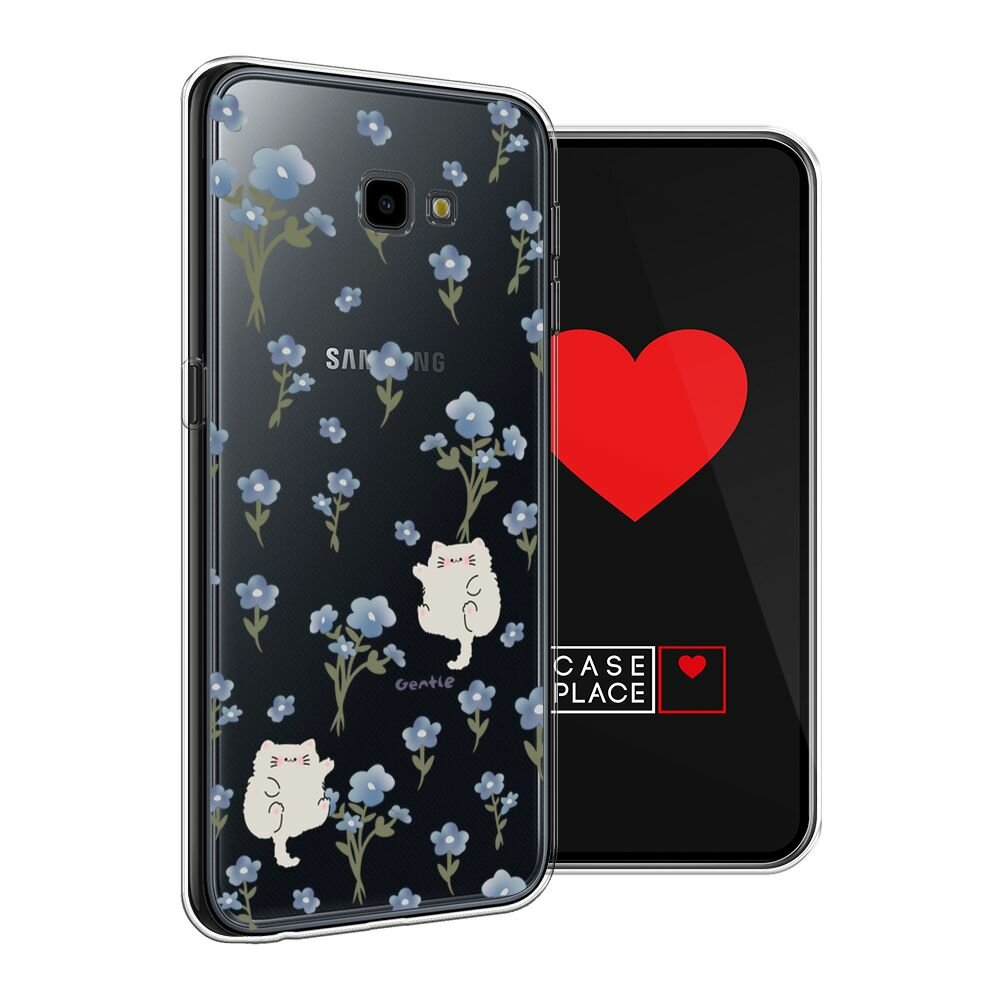 Чехол на Samsung Galaxy J4 Plus 2018 / Самсунг J4 Plus 2018 с принтом "Gentle cats", прозрачный — фото 1