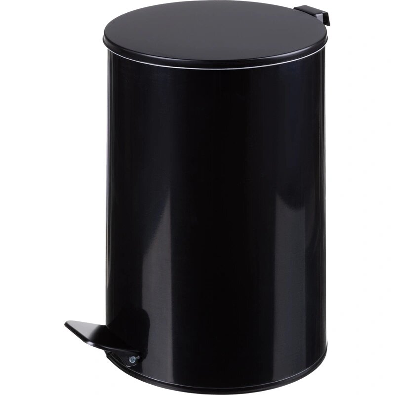 Ведро мусорное с педалью 20л стальное черное 250х400мм