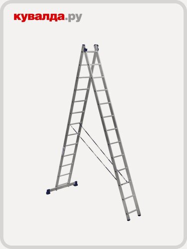 Изображение товара Лестница-стремянка двухсекционная алюмет 5213 2х13