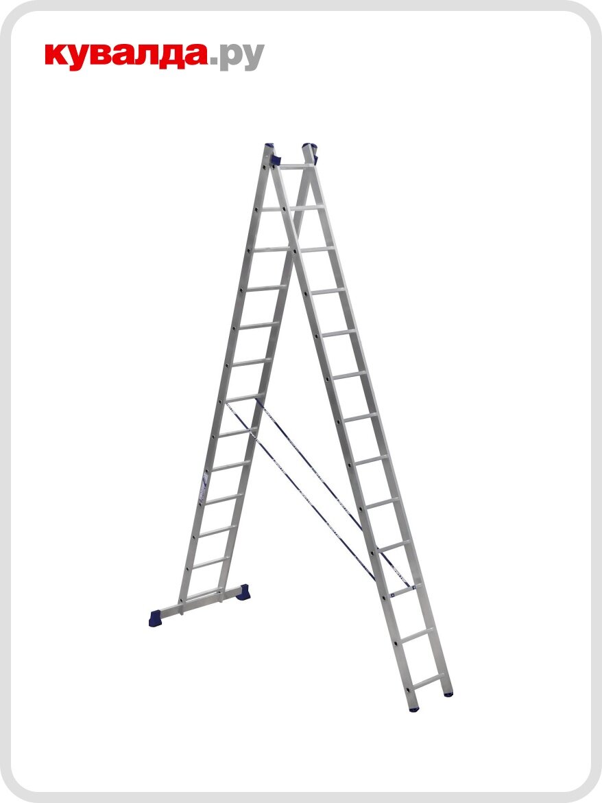 Лестница-стремянка двухсекционная алюмет 5213 2х13