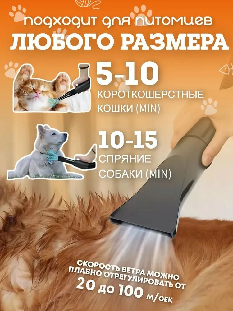 Фен компрессор для собак с густой шерстью 2800 Вт