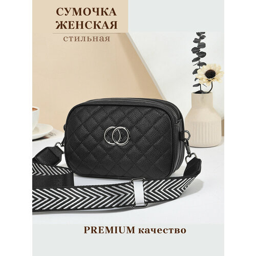 фото Сумка кросс-боди , фактура стеганая, черный