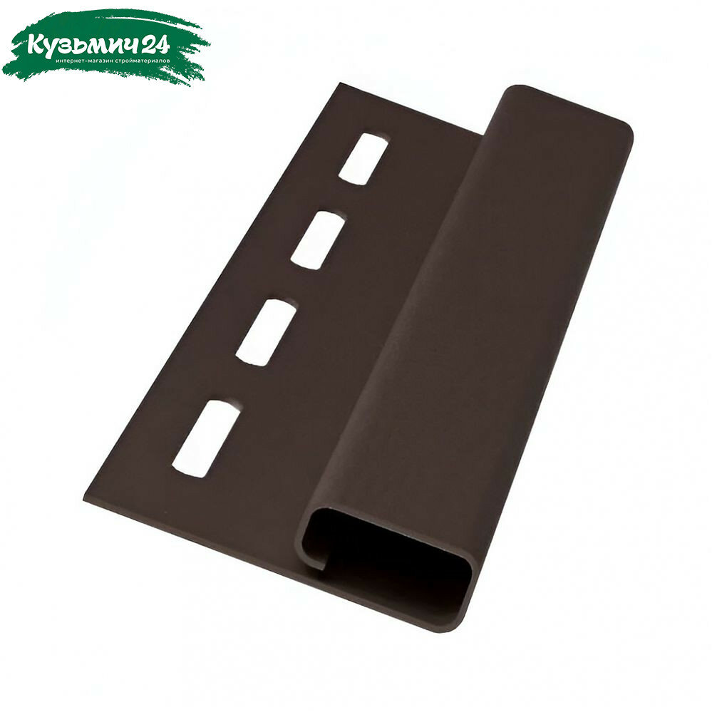 Планка для монтажа фасадных панелей Альта-Профиль J-профиль сайдинг ПВХ коричневый 3000 мм