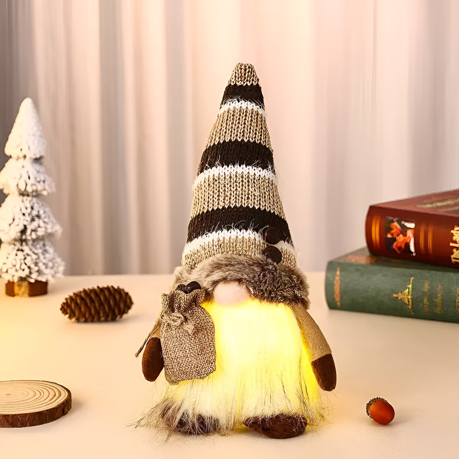 Новогодний светящийся Гном\подарок под елку\новогодний гном\гномики\гном с подсветкой