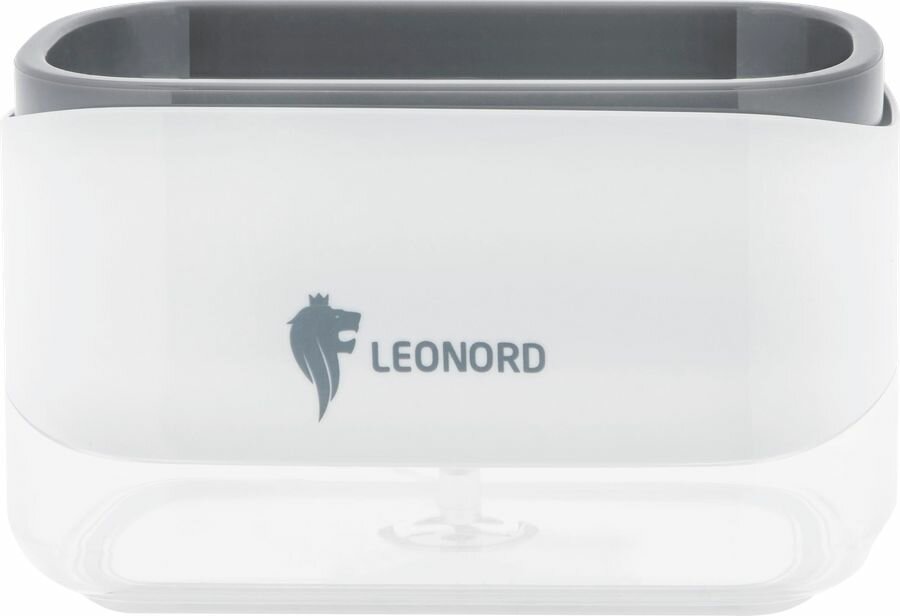 Диспенсер LEONORD Sauber, д/моющего средства, нажимной, с держателем д/губки Арт. 105847 (Китай) 1шт