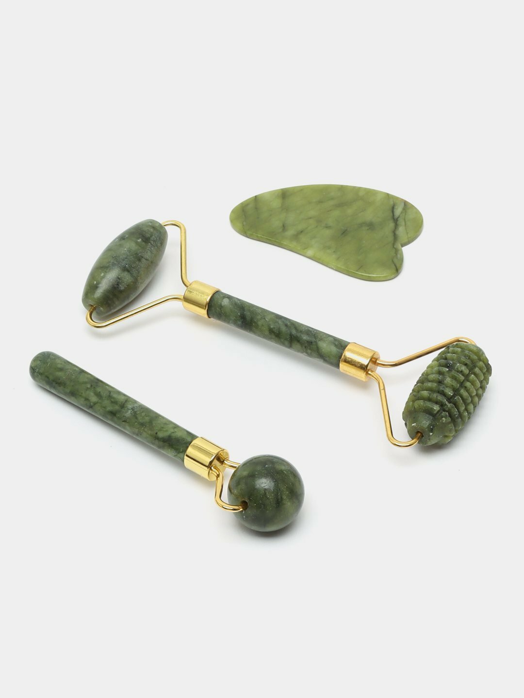 Набор Гуаша и Нефритовый массажёр 3 в 1 для лица и тела — 3 цвета