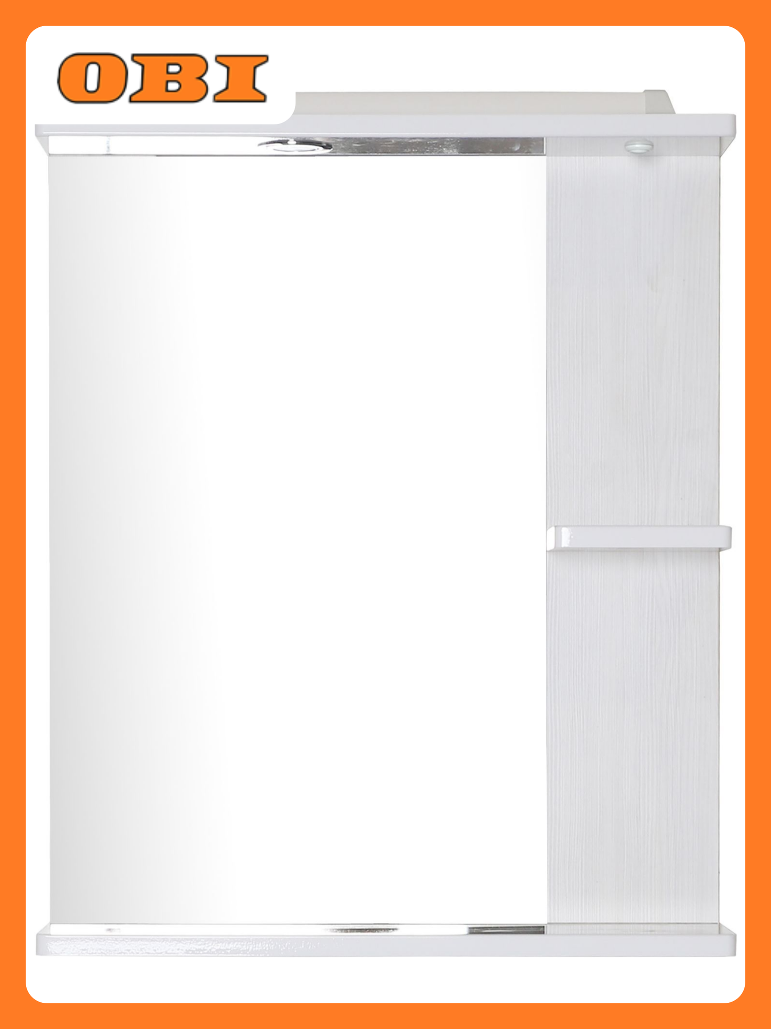 Зеркало для ванной АСБ Мебель Орхидея 60 см с подсветкой белый