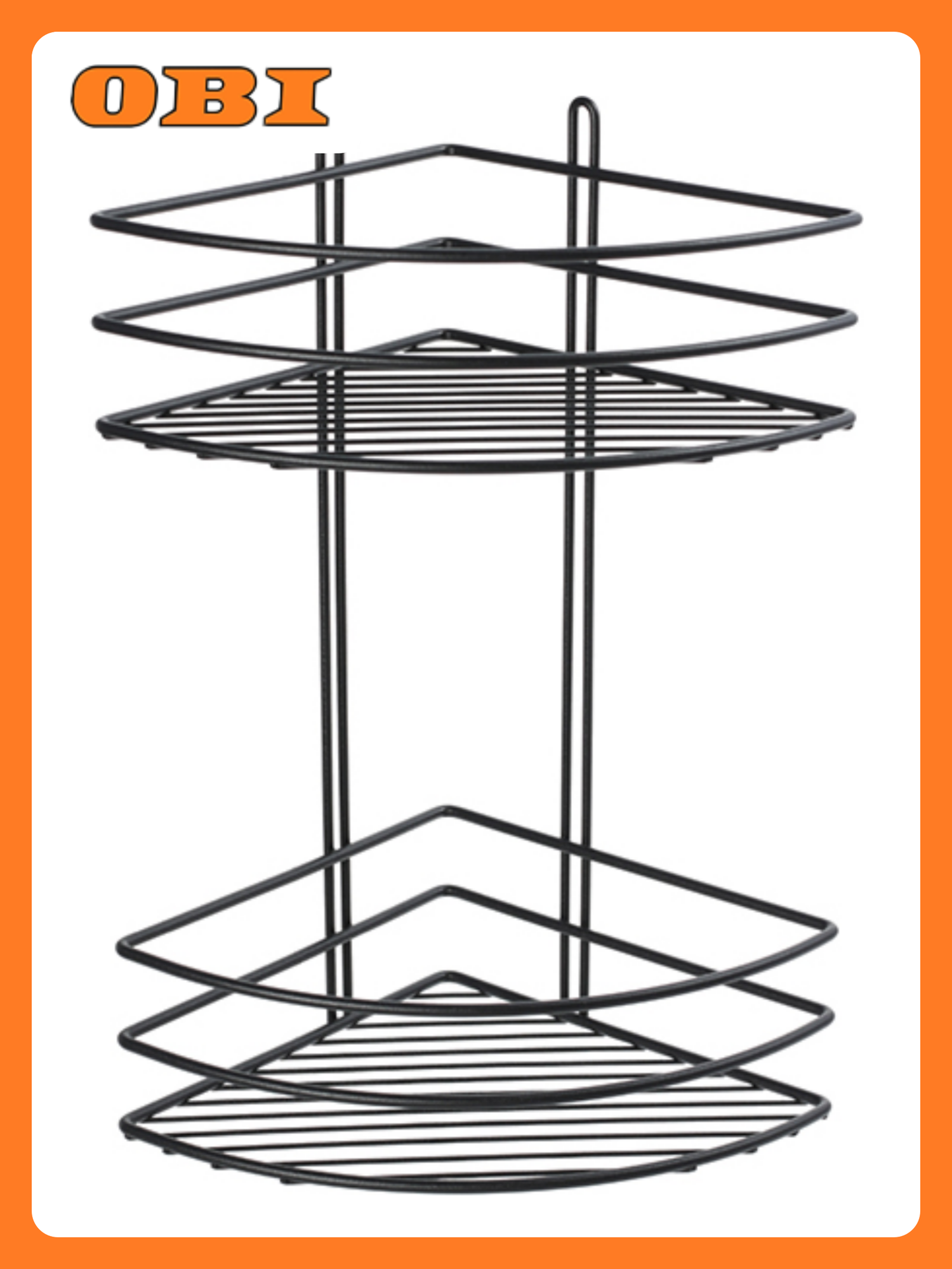 Полка Fixsen угловая 2-этажная черная металл для ванной